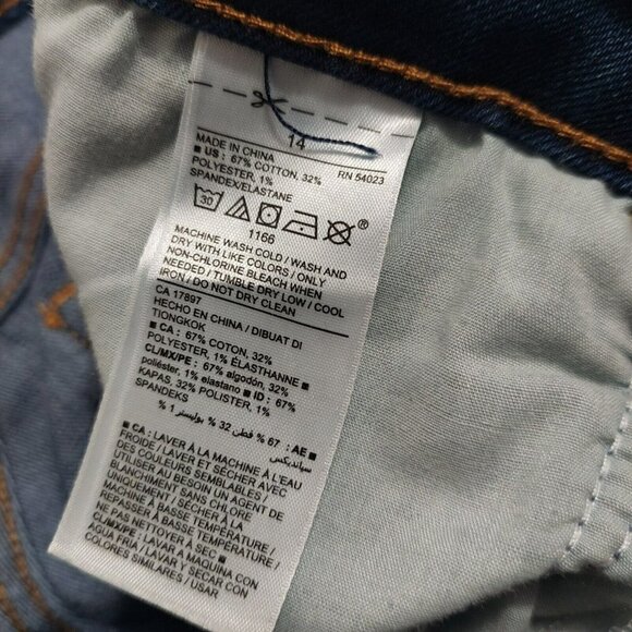 Old Navy Straight Leg Jeans Women's 14 Reg Medium Wash Blue Mid Rise Distressed - Picture 9 of 9